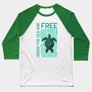 SEA Turtle Love Turquoise - Cute Turtles Quotes Baseball T-Shirt